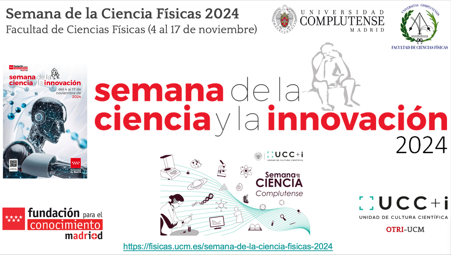 Actividades de la Facultad en La Semana de la Ciencia y la Innovación de Madrid  (4 al 17  de noviembre 2024) 