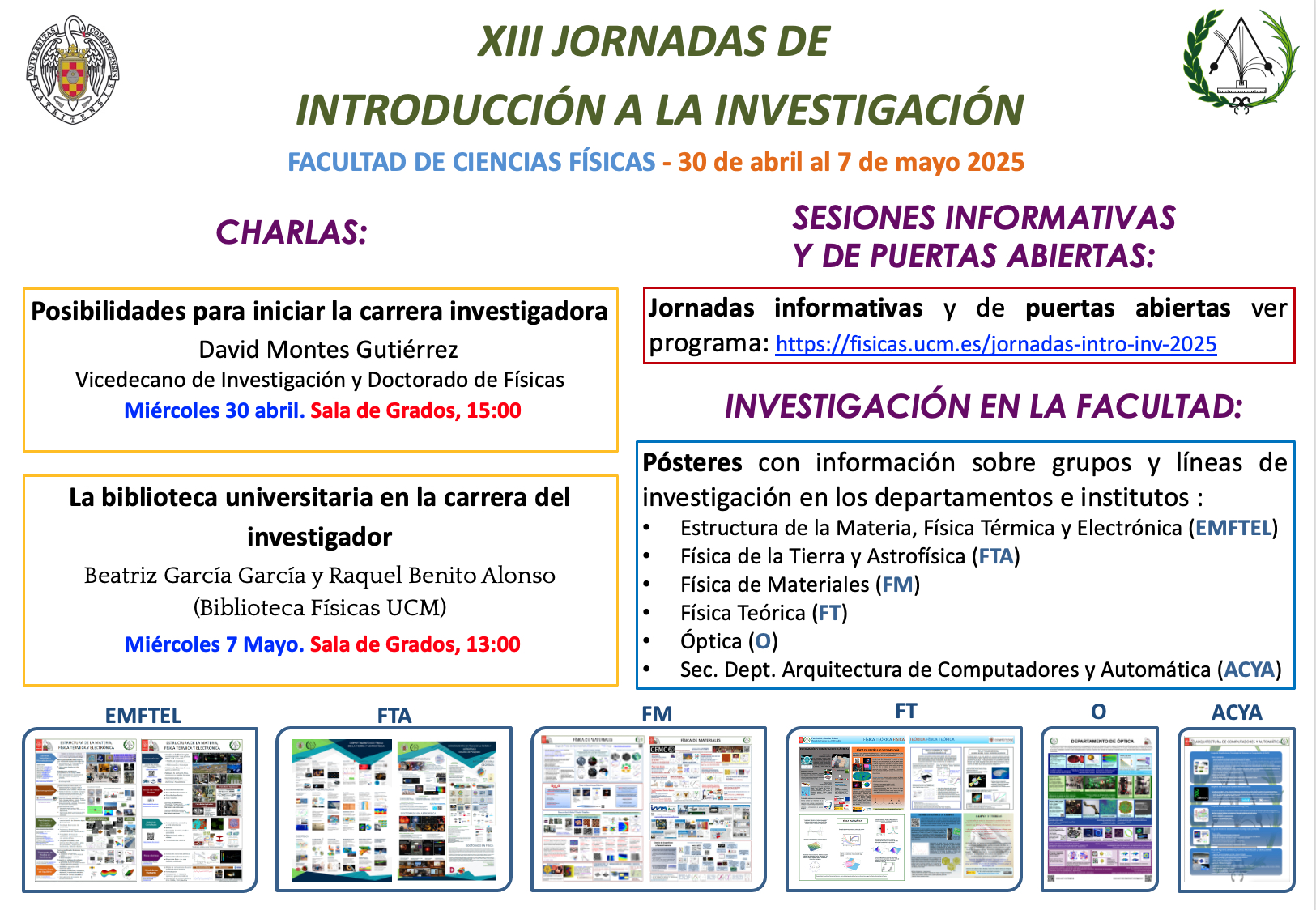 XIII Jornadas de Introducción a la Investigación (30 abril al 7 mayo 2025)