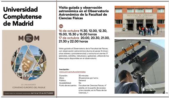Madrid Otra Mirada (MOM) 2025 - Observatorio Astronómico Físicas UCM