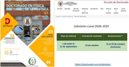 Admisión al Doctorado curso 2026-2027