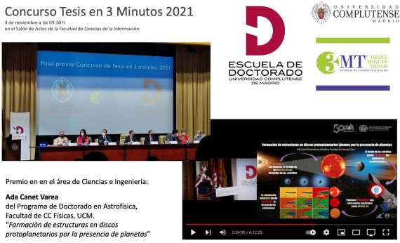 Tesis en 3 minutos - Ada Canet Varea (PD Astrofísica) ganadora en el área de Ciencias e Ingeniería